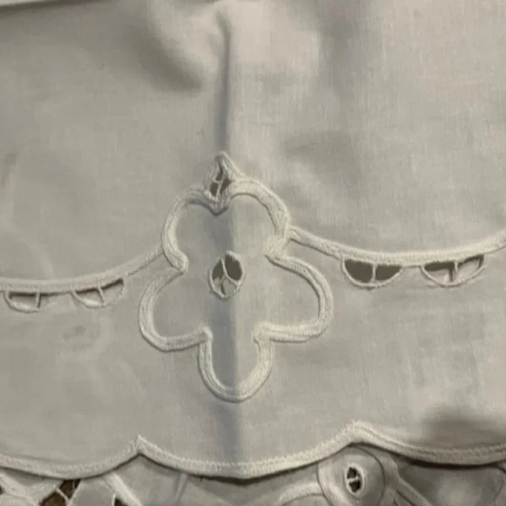 12 Handcrafted Cutwork Placements Cotton White 14